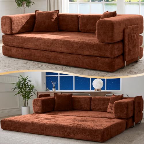 CUBENTE 78.8" Boneless Chenille Futon
