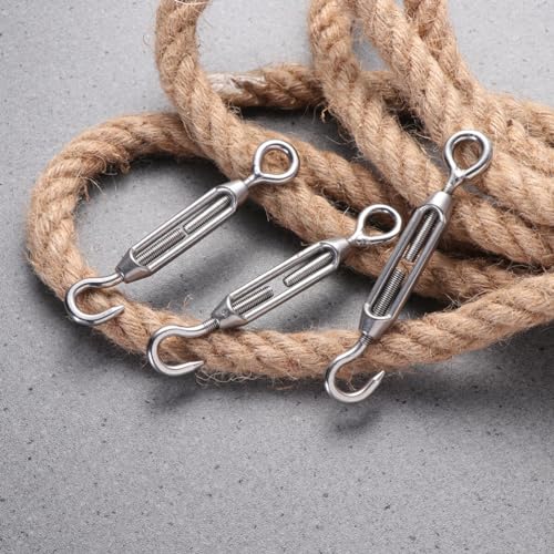 Hemobllo Juego de 5 Tensores de Acero Inoxidable para Cables con Gancho y Ojal para Ajuste de Tensión miniatura 6