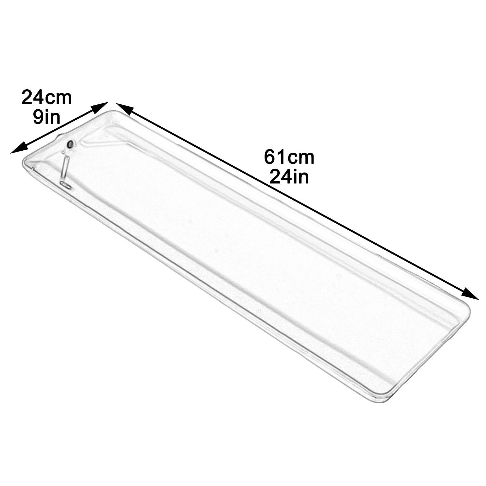 Taca ociekowa, trwała, uniwersalna miska ociekowa AC z otworem spustowym i wężem - 61 x 24 cm (24 x 9 cali) plastikowa taca do klimatyzatora na zewnątrz - wydajne zarządzanie wodą, biała