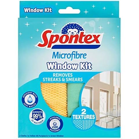 Spontex - 1 box of 2 microfiber glass surfaces (2 wipes in total) Cover