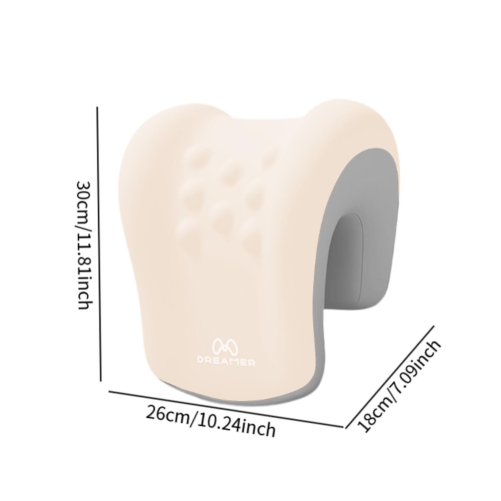 Poggiatesta per Sedia Da Ufficio, Cuscino Poggiatesta in Memory Foam, Fodera Rimovibile, Comodo Cuscino per Sonnellini Durante Aereo, Grigio Beige