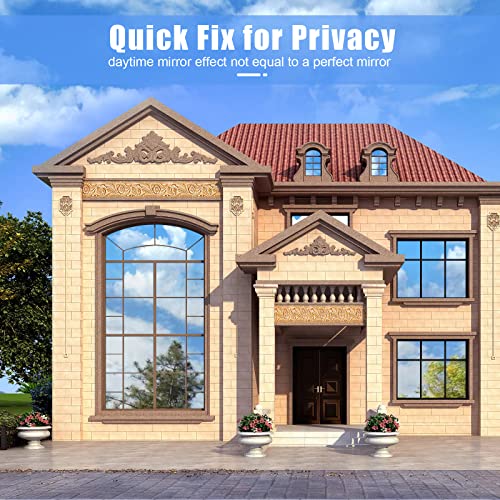 Vilma One Way Window Film Privacy Window Tinting Film For Home Sun Blocking Daytime Privacy Static Cling Reflective Window Tint Anti Uv 17.5 X 78.7 Inches, Silver #TOP1
