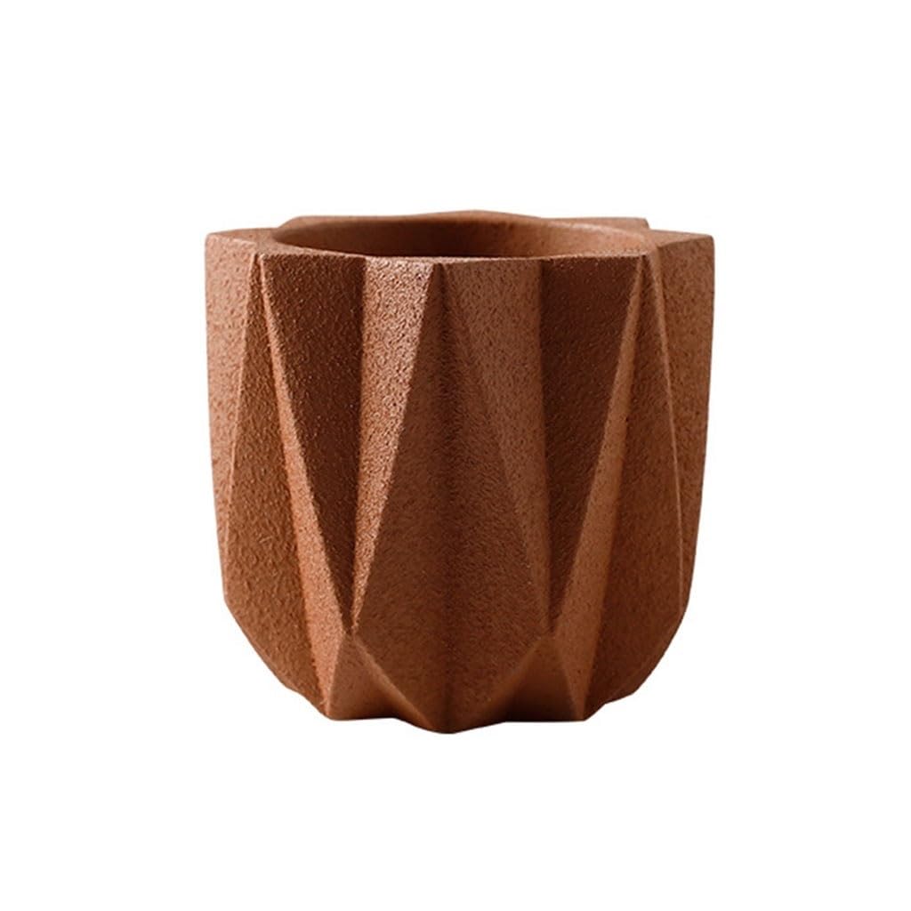 GELASIGE Flower Pots Cement Flower Pot Simple Home Office Desk Tabletop Decoration Flower Pot Modern Small Flower Pot Outdoor Flower Pots(D,M)