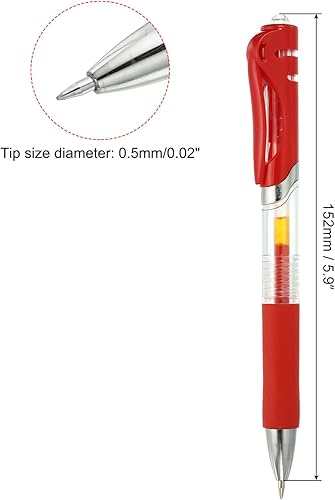 Miniatura 2 de PATIKIL Bolígrafos de gel rojos, 30 varillas transparentes de punta fina con agarre suave rojo, bola de rodillo de 0.020 in, bolígrafos de tinta de