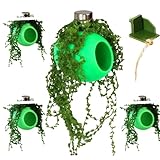 YOMENO Jumping Spider Enclosure Accessories 4Pcs Cocoon-Shaped Jumping Spider Hideaway with Artificial Moss and 1 Pcs Resting Platform Magnetic Small Animal Shelter Toy (Light Green)