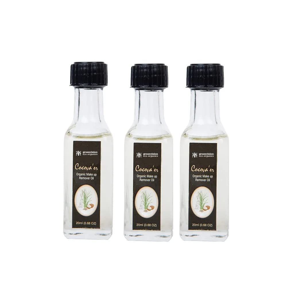 Cocova'er Organic Make up Remover Oil 2.02 Fl Oz - (Vetiver Blend) Set of 3
