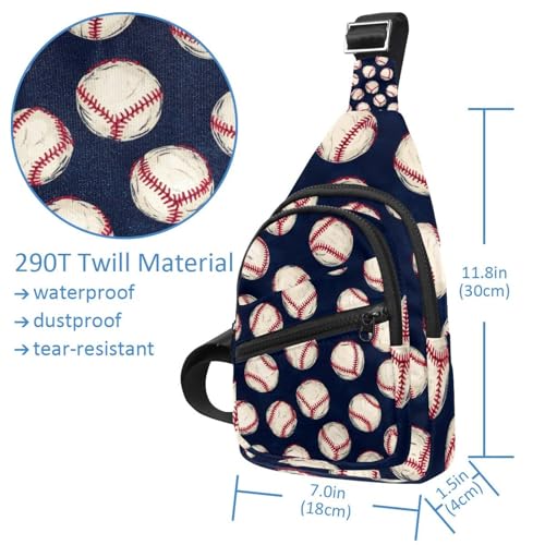 Sac à dos à bandoulière de baseball multicolore avec sangle réglable