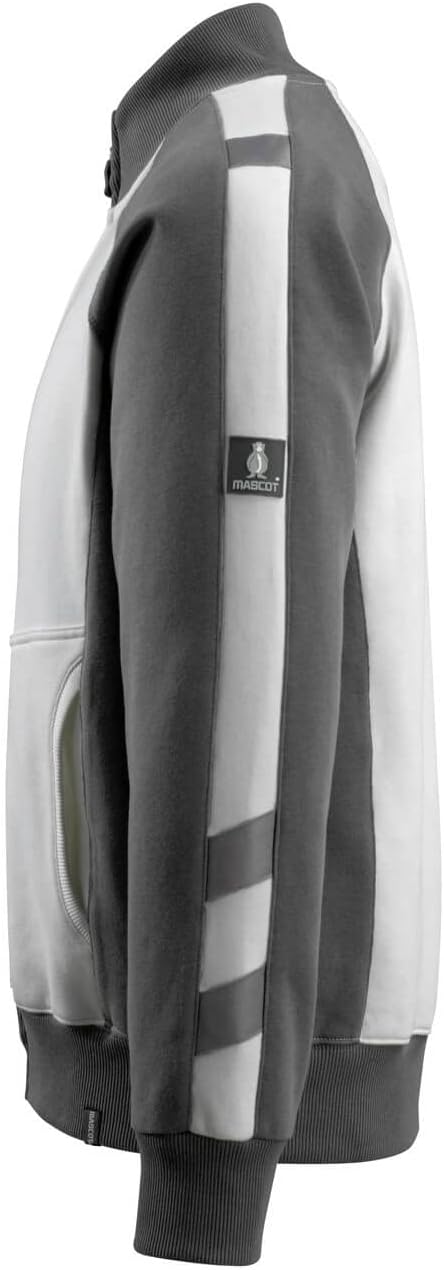 Mascot 50565-963-0618 Amberg Unique Modern Fit Sweatshirt with Zipper, Size XS, White/Dark Anthracite - Image 4