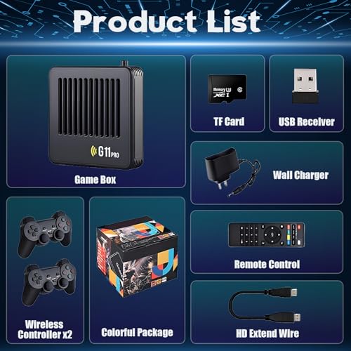 HKOORLAMULS G11pro gamebox hd game stick tv console,Plug and Play Video Games,2.4G Wireless controller retro gamer pro,Black,Emuelec4.3 (64G) - Image 7