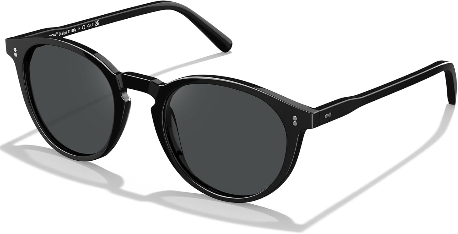 CARFIA Round Polarized Sunglasses for Women UV Protection Acetate Frame Classic Retro Style CA2302 - Image 8