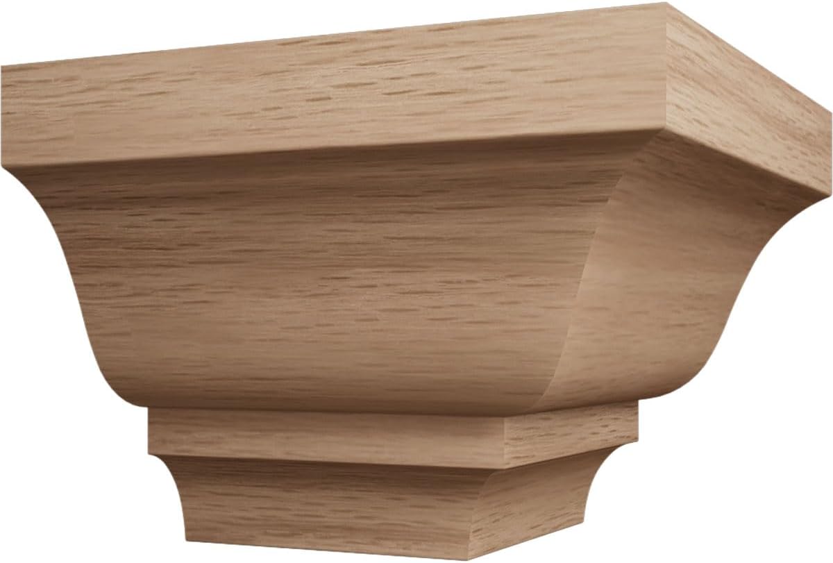 2 1/16"P x 3"H WM49 Americraft Solid Hardwood Stain Grade TrimPro Crown Moulding Outside Corner, Red Oak (Matches Moulding MLDW01X04WM49RO)