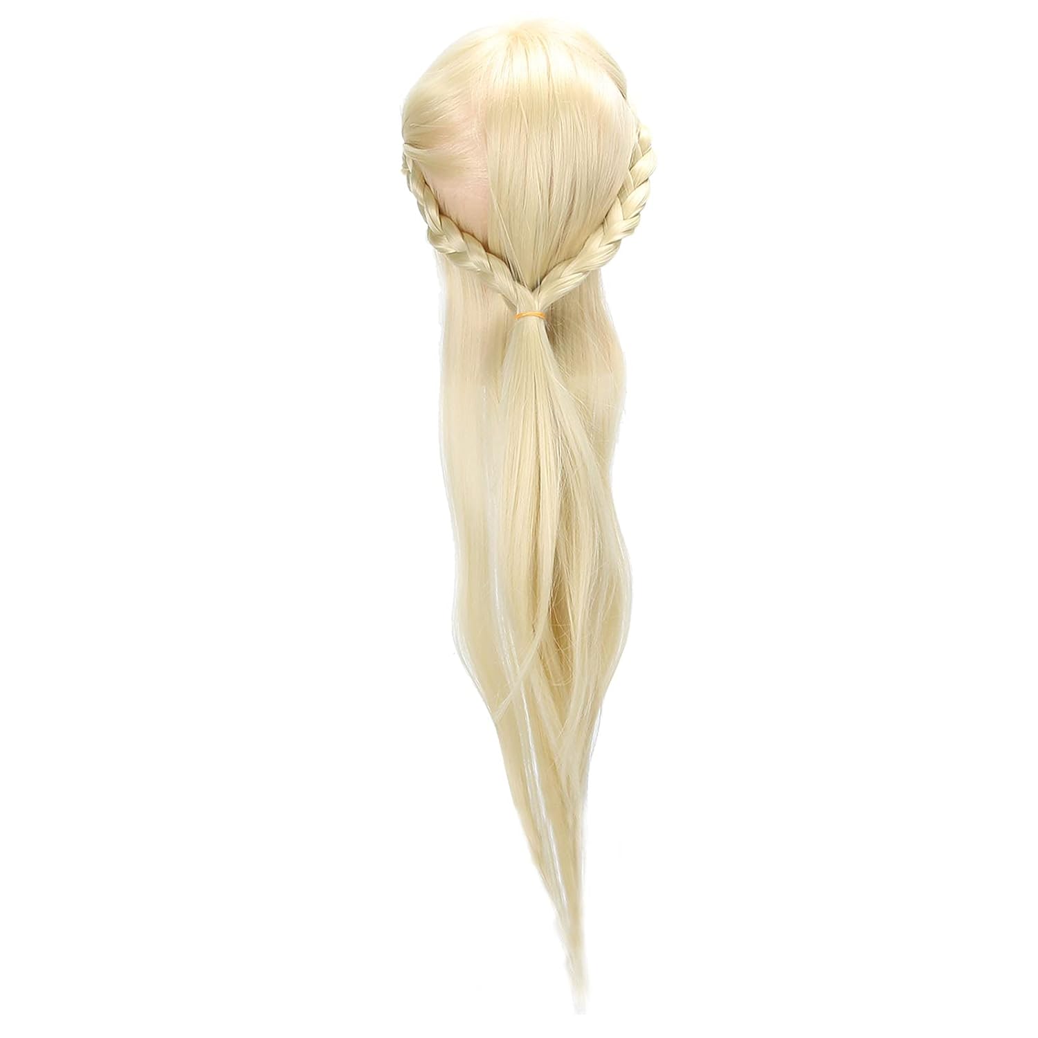 25.6 Inches Professional Mannequin Head with High Temperature Synthetic Fiber Hair for Hair Styling and Braiding Practice, Suitable for Young Female Learners