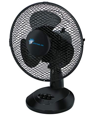 Lifetime Air Tafelventilator - Ø 23 cm - 2 Snelheden - Oscillerend - 32 W - Zwart