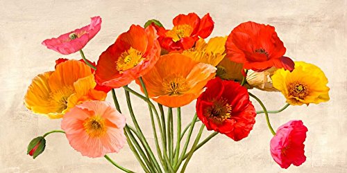 Coquelicots au printemps Luca Villa toile haut de gamme encadrée