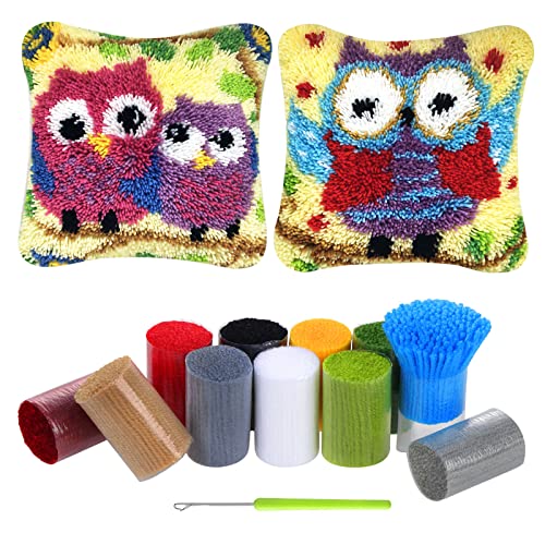 DIY Knüpfkissen Set Schäferhund Motiv - Latch Hook Kissen Kit 43x43cm Für Erwachsene & Kinder