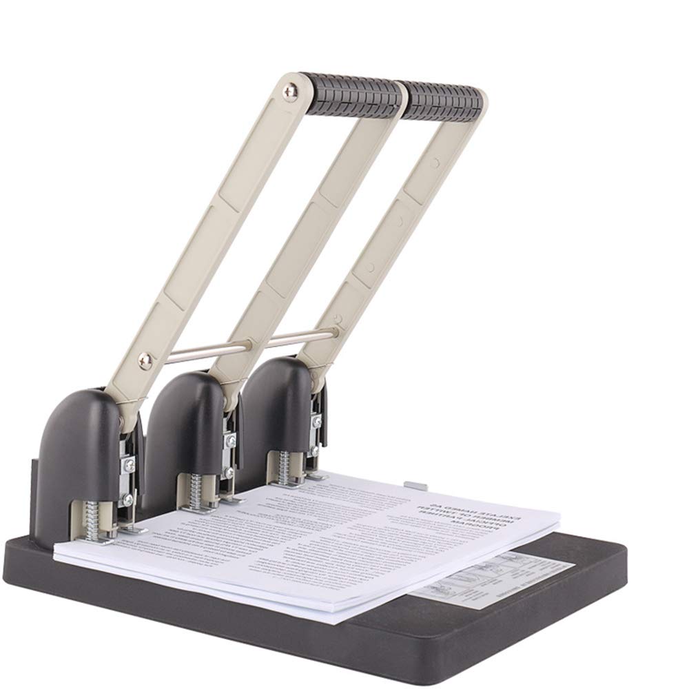 Hanchen Perforadora perforadora manual de papel de 3 agujeros, capacidad de 150 hojas, resistente, para oficina, hogar, escuela, perforadora de papel (cabezal de hoja de 4 mm)