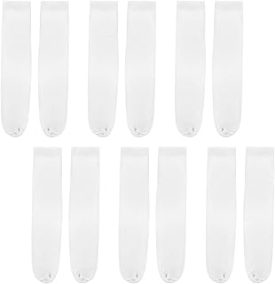 EXCEART 6 Pairs Blank White Sublimation Socks Printable Athletic Crew Sock DIY Personalized Socks Seamless Toe Dress Socks Tube Socks for Men Women 30cm