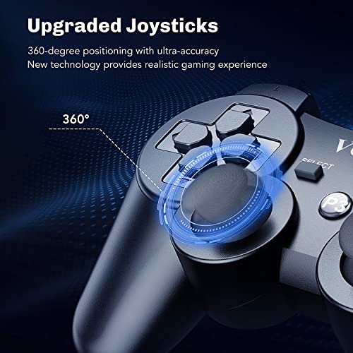 Voyee Wireless Controller Compatible With Playstation 3, 2 Pack Ps3 Controller With Upgraded Joystick/Rechargerable Battery/Motion Control/Double Shock (Black) #TOP4