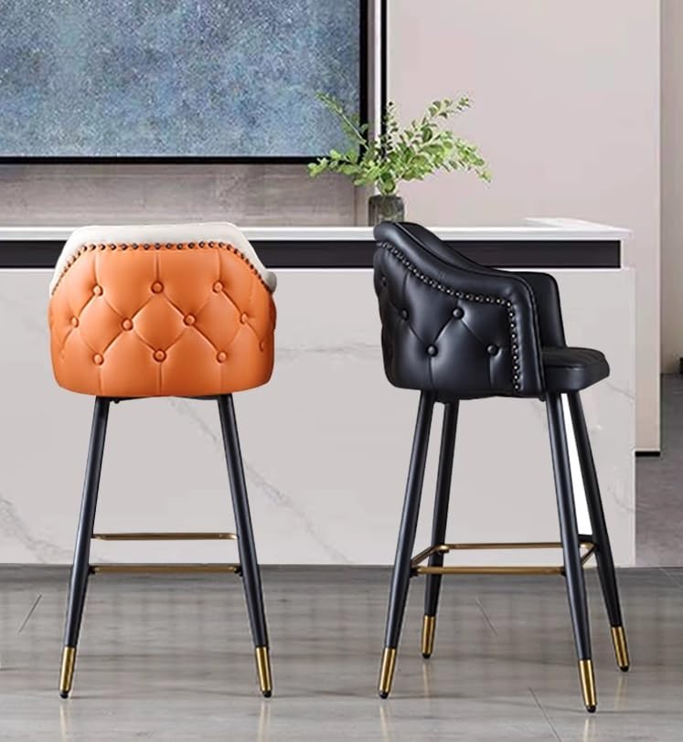 バースツール 1 ピース金属バースツールアーム付き Pu レザー