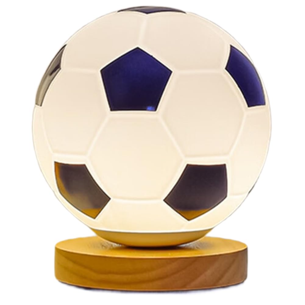 Veilleuse football en bois et verre, le cadeau idéal pour chambre