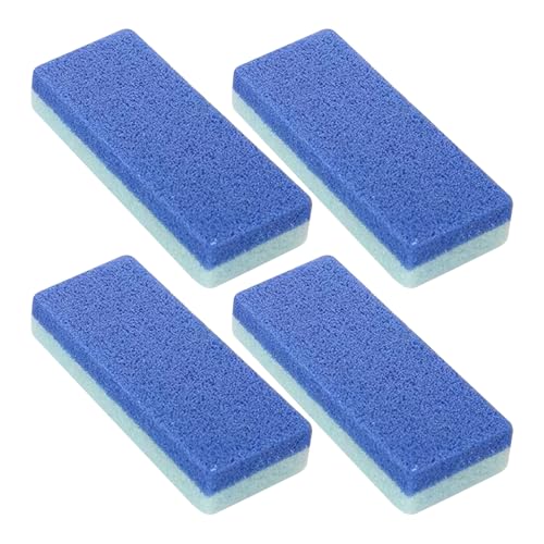 SVCEQZE Piedra pómez para pies – Juego de 4 piedras para el cuidado de los pies para eliminar los callos, herramientas ergonómicas de limpieza de talón, con esponja de fregado para reparación de la