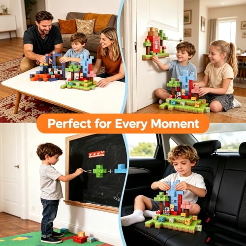 orientfire 208PCS Magnetic Building Blocks Set for Kids Ages 3-8, 0.8in Magnetic Cubes STEM Construction Toy, 3D Magnet Building Blocks for Boys Girls, Birthday - Image 6