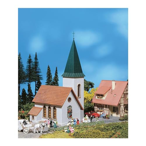 FALLER 130240 - Dorfkirche, S, Weiss/Opulenter Garten