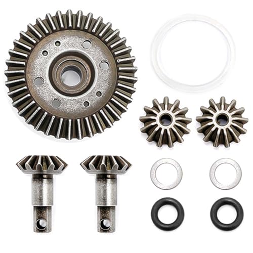 Differential Gear Set Assembly Upgraded Diff Gear Kit for 1/10 HQ727 Traxxas Slash 4x4 Ford Rally Stampede XO-1 Raimo RC Car, Include Output Gears (2), Spider Gears (2), and Spur Gear