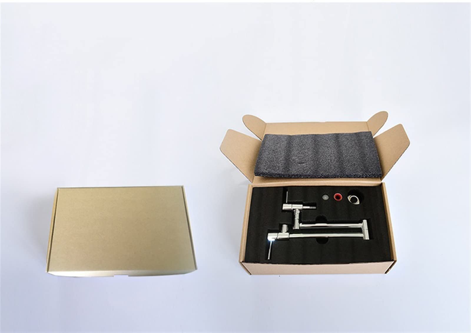 Faltbares Messing Wandmontierte Küchenarmatur -Topf Wasserhahn Schwenkfalt mit Dual -Ausgussdeck,Hocheffiziente Filtration