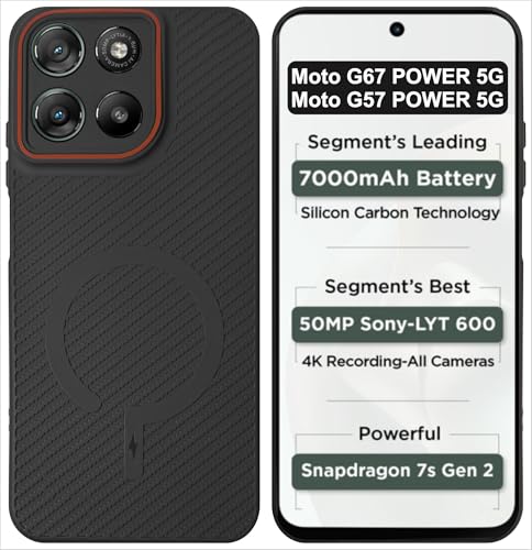 Image of SBMS Back Cover for Motorola Moto G67 Power / G57 Power 5G Soft Matte Silicone Cover with Slim Fit | Mag-Safe Logo | Shockproof | Camera Protection Bumper Case for Moto G67 Power (Camera Ring Black)