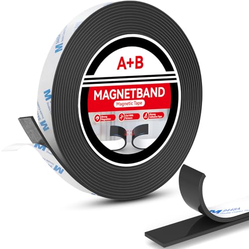 Cinta Magnética A+B Autoadhesiva, Cinta magnética fuerte, Cinta Magnética Adhesiva para Mosquiteras, Cortinas, DIY y Más, Tiras Magnéticas 6m*15mm