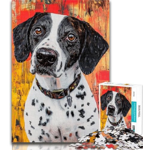 Puzzle für Erwachsene, Pointer-Hund, 1000 Puzzles, Familienspiel, Stressabbau, schwierige Herausforderung, Wichtelgeschenke, 26x38cm