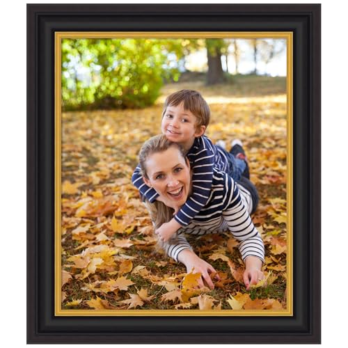 Amanti Art 20x24 Picture Frame, Sierra Black Brown Wood Framing for your Wedding Photos, Family Pictures, Diploma, Certificate, Kids Art Gift for Mom or Poster Wall Decor