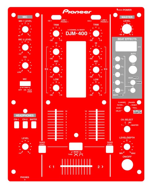 Image of Protective Cover Skin for Pioneer DJM-400 (Red)