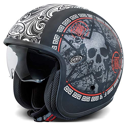 Premier HELM VINTAGE SK 9 BM,SCHWARZ/WEISS/ROT,XS