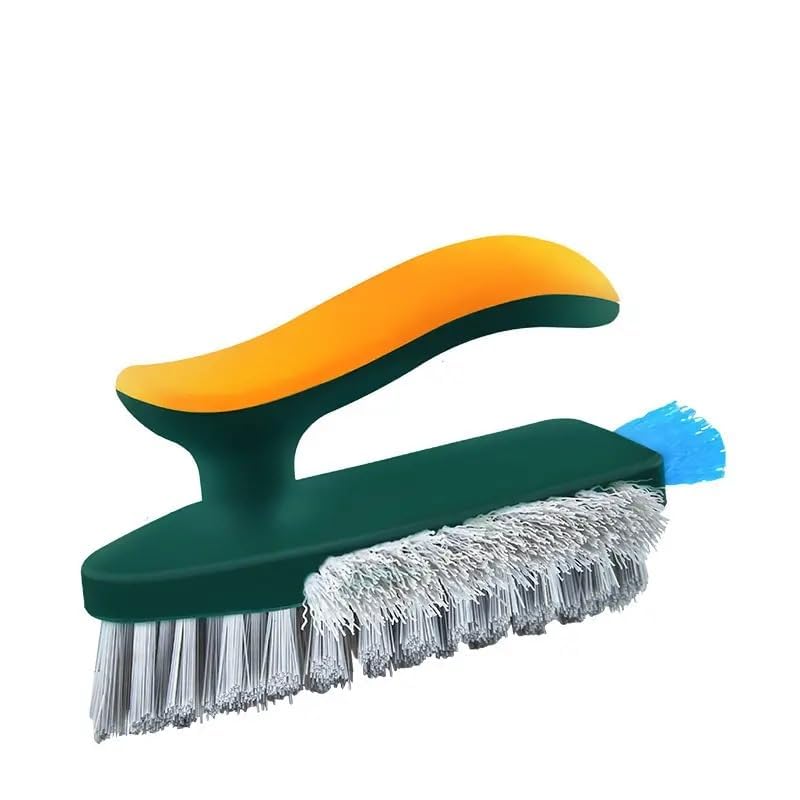 Image of 4-in-1 Grout & Crevice Cleaning Brush with Squeegee - V-Shape Scrub Tool for Bathroom, Corners, Floor, Window, Sink, Kitchen - Multifunctional Gap Cleaner (1 Pack)