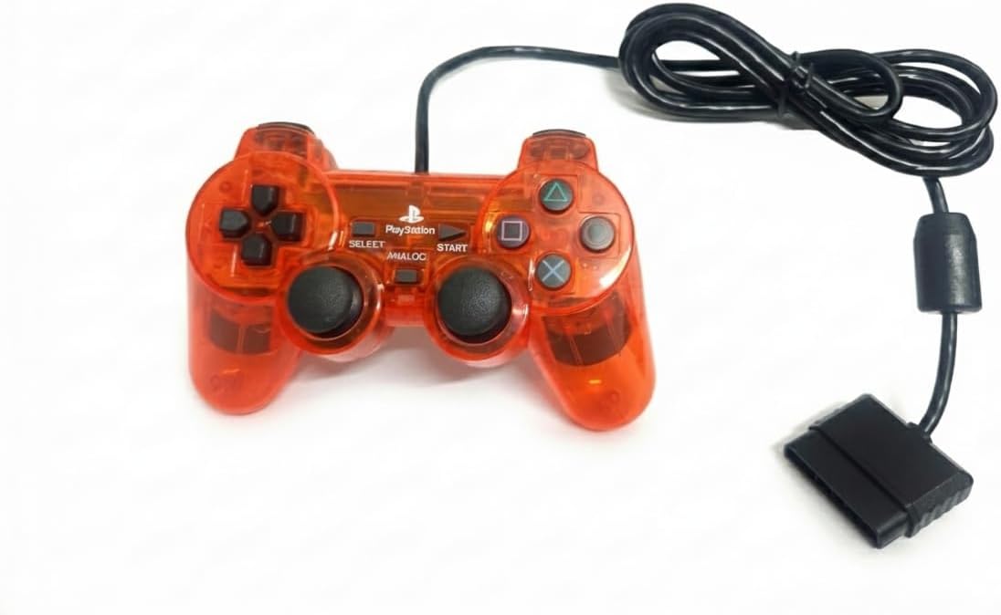 Premium PS2 Compatible Wired Controller – High-Performance Gamepad for PlayStation 2 (All Models) Ergonomic Gamepad with Dual Vibration Feedback, Precision 360° Analog Sticks, Ergonomic Pro Grip - (Red)