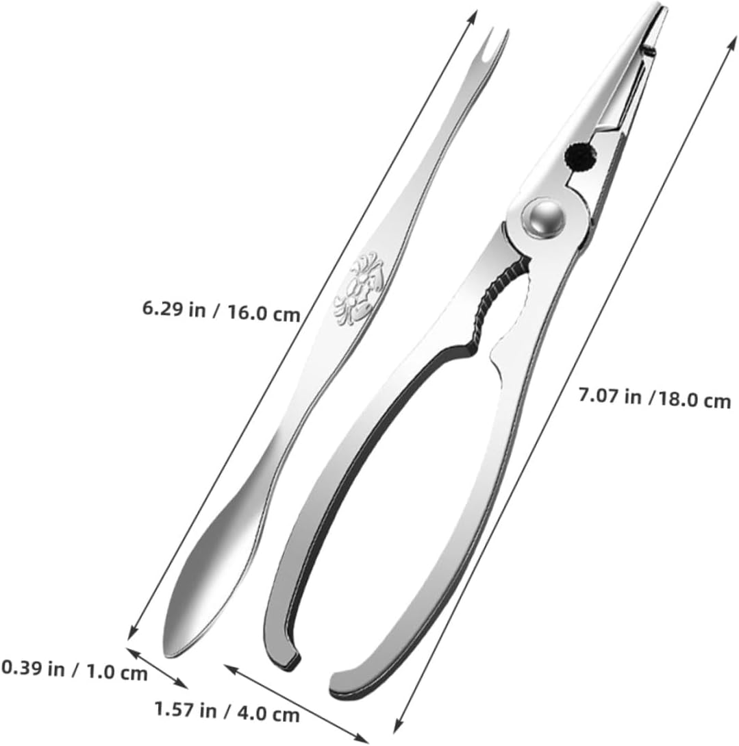 4pcs Stainless Steel Crab Crackers and Seafood Tools Set with Forks and Needles for Household Crab Eating and Lobster Shelling