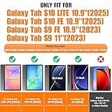 SEYMAC stock Case for Samsung Galaxy Tab S10 Lite/ S10 FE/ S9 FE 10.9 inch/ S9 11 inch, Full-body Shockproof with Screen Protector, 360° Rotating Stand/Hand Strap, Pen Holder & Shoulder Strap, Rose - Image 7