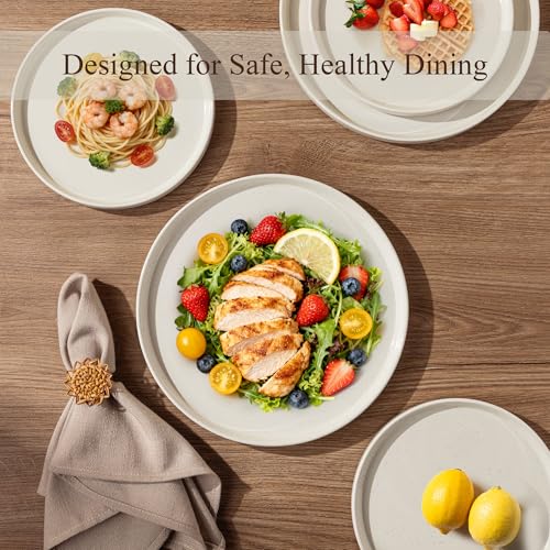 Image of AmorArc Ceramic Dinnerware Set for 6 | Speckled Stoneware Plates and Bowls with Rustic Terracotta Underside| Scratch Resistant,Dishwasher & Microwave Safe Dishes Sets- 18pcs