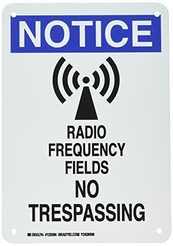 Enseigne laser et radiation Brady 129306 panneau de signalisation radiofréquence noir