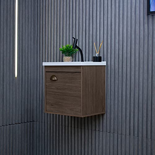 Gabinete Armario para Banheiro 100% MDF com Cuba - Cremona Munique 40cm