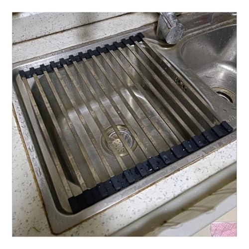 12.3-23.6" Long Anti-Slip Square Tube Collapsible Expandable Roll Up Dish