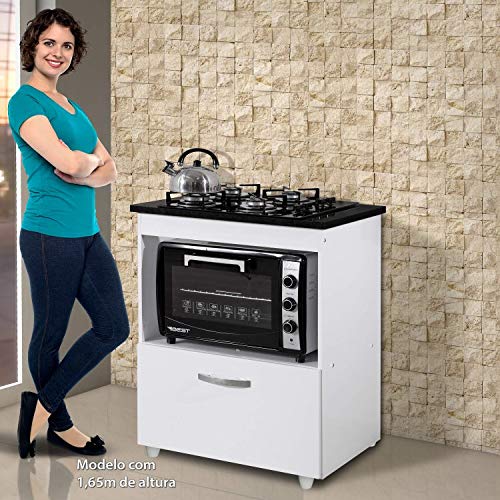 Balcão para Cooktop e Forno Smart Espresso Móveis Branco