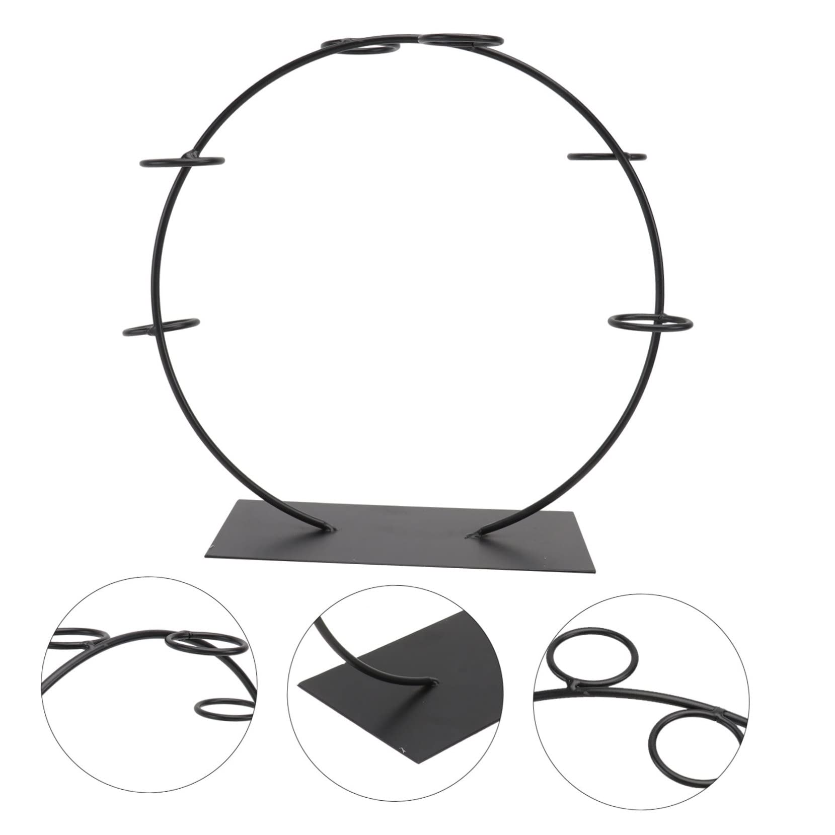 Didiseaon Porta Gelato a Cono 6 Slot in Metallo Nero per Matrimonio | Base Circolare Stabile, Design Elegante e Classico, Adatto a Mercati e Allestimenti Dessert