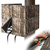 MADHOLLY Large 100' × 35.4' Tree Stand Blind with Magnetic Closure, More Silent- Tree Stand Cover for 2 Man Stand, Universal Camo Hunting Blind Tree Stand Accessories for Hunting Deer Turkey, Style 1