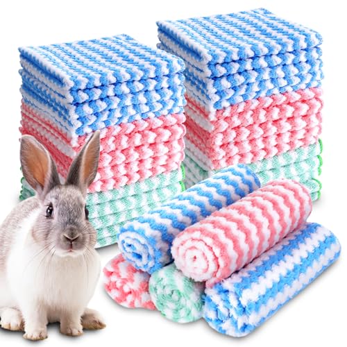 Yuanan 20PCS Guinea Pig Blankets, 11.8 inch Guinea Pigs Cage Liner Keep Warm Absorbent Reusable Pet Pee Sleep Mat Guineas Pig Bedding for Hamster Chinchilla Rabbit Hedgehog Hamster Ferret
