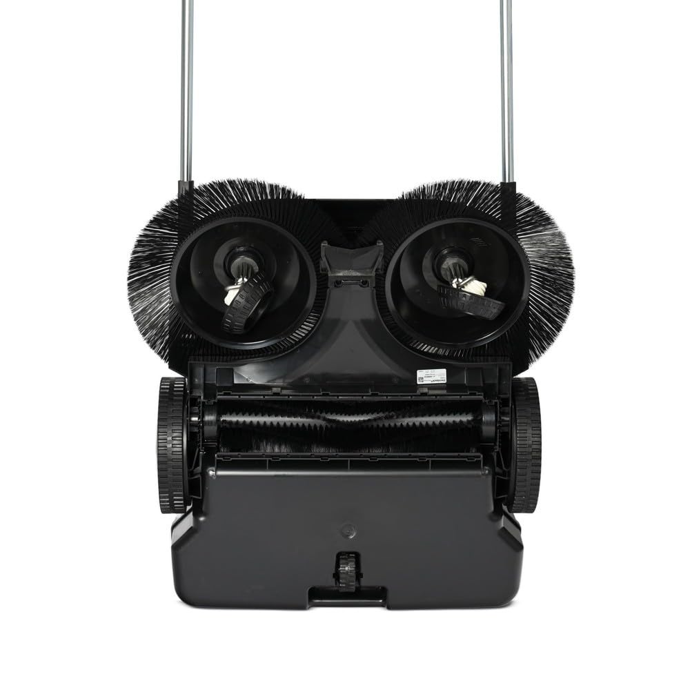 Steinbock Kehrmaschine Turbo manuell | 2-fache Schmutzaufnahme | 75 cm Kehrbreite | 2.900 m²/h Kehrleistung | 50 l Behälter | Anthrazitgrau | nasse/trockene Oberflächen | Handkehrmaschine