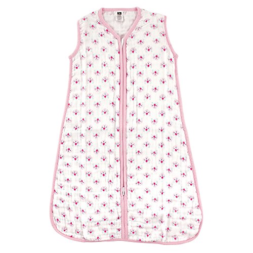 Image of Hudson Baby Unisex Baby Muslin Cotton Sleeveless Wearable Sleeping Bag, Sack, Blanket, Flower, 0-6 Months
