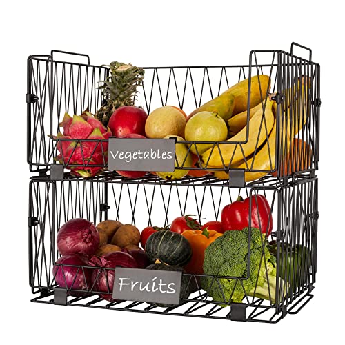 Dxlac 2 PACKS XXL Kitchen Organization and Storage Pantry Baskets,